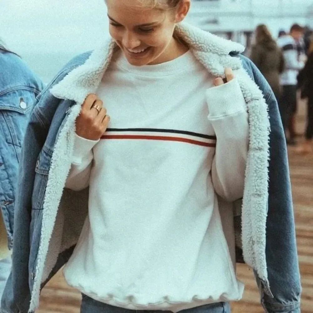 Brandy Melville / John Galt One Size White USA Sweatshirt